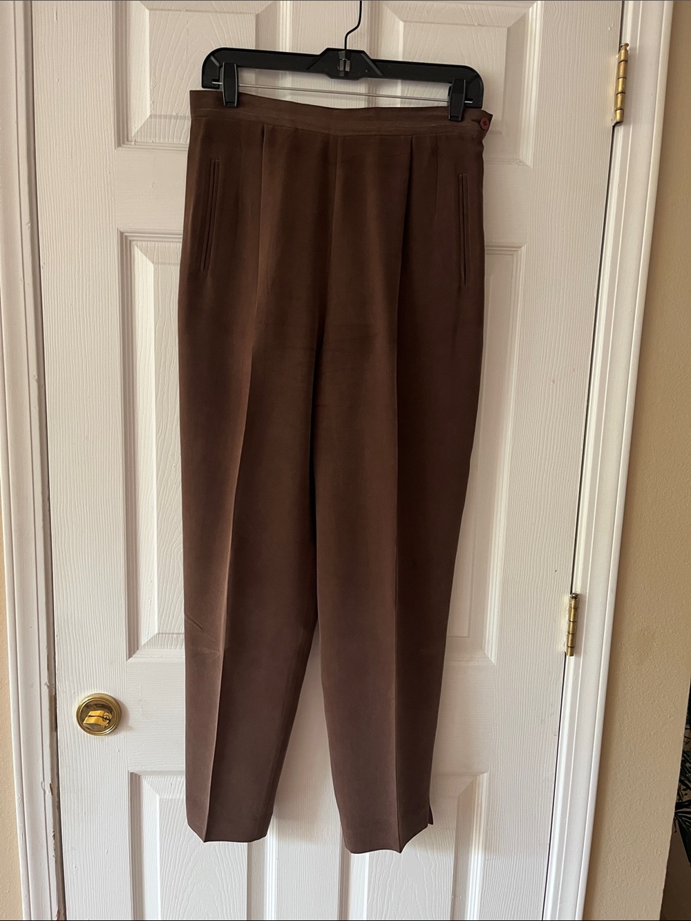 Chaus Women's Brown Button-Front Silk Suit - Picture 5 of 6